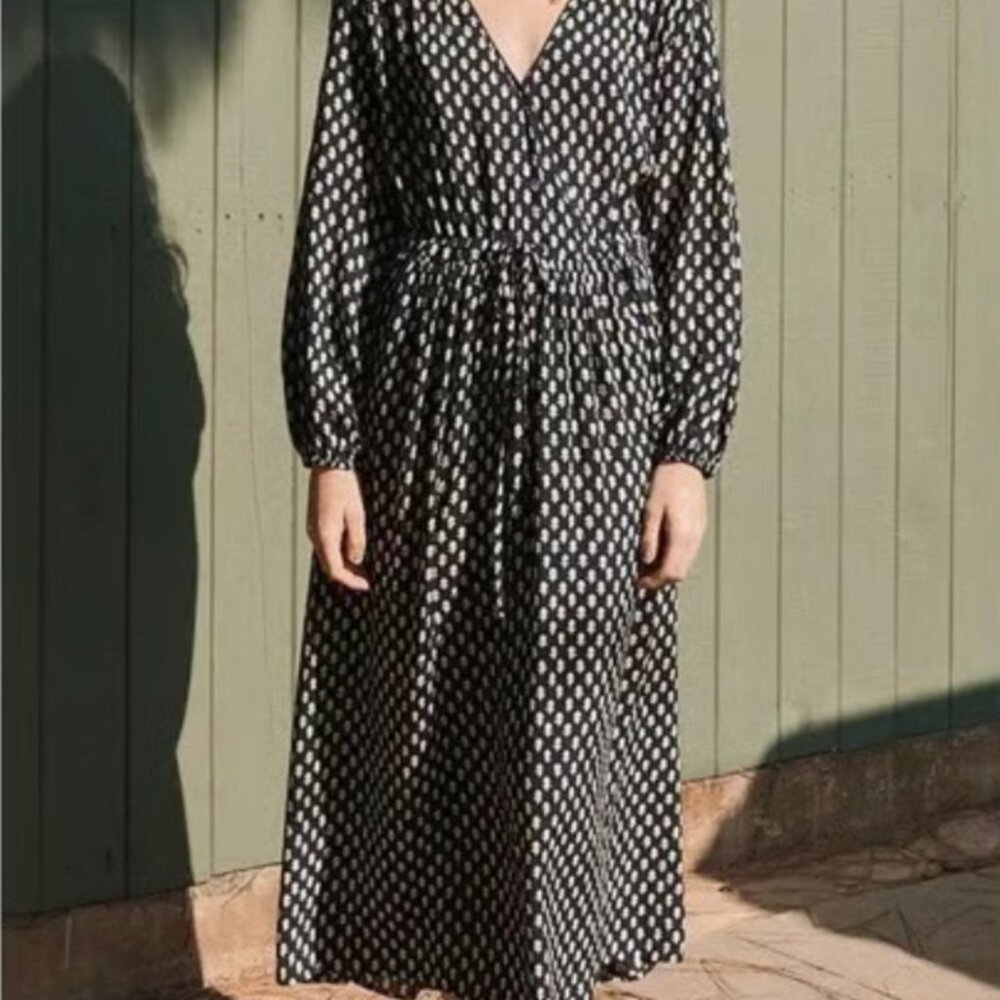 Christy Dawn Delilah Midi Dress in Midnight Block, one size